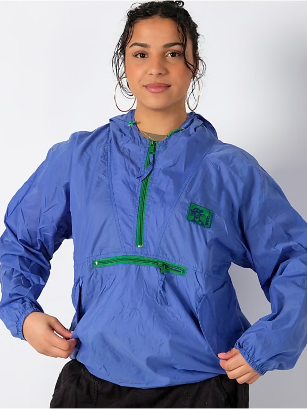 Vintage DisneyWindbreaker Blue Disney Hooded Utility Jacket Tigger L/XL